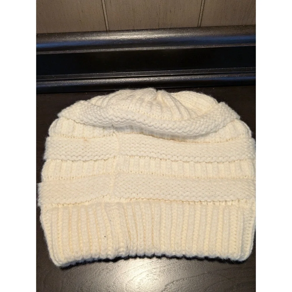 CC‎ Beanie HAT20A Warm Chunky Soft Stretch Cable Knit Beanie Cream Color Kids